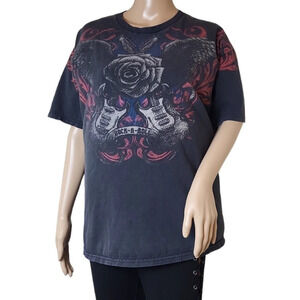Gap Roses Rock & Rock Wings Tee Shirt
